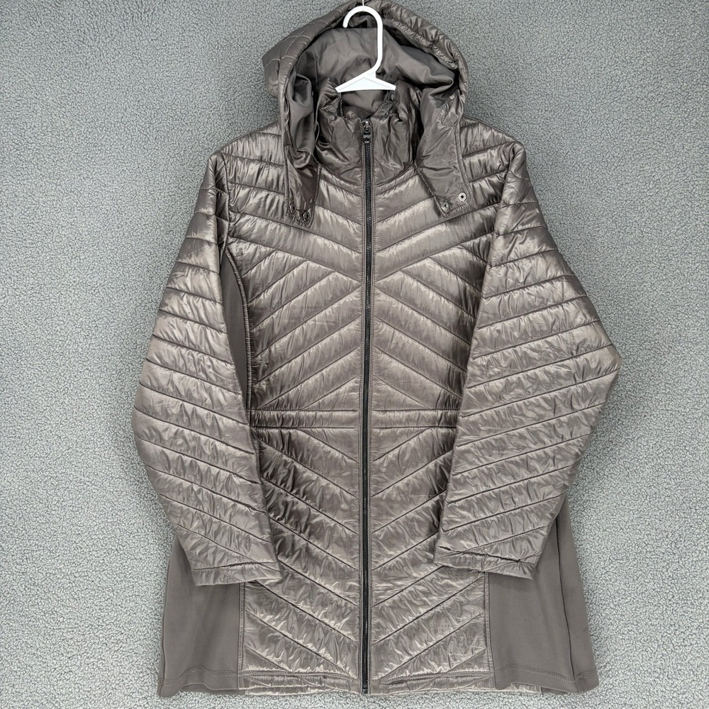 Marc New York Andrew Marc Taupe Quilted Puffer Jacket Hooded Womens 1X